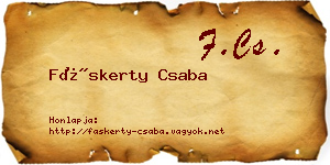 Fáskerty Csaba névjegykártya